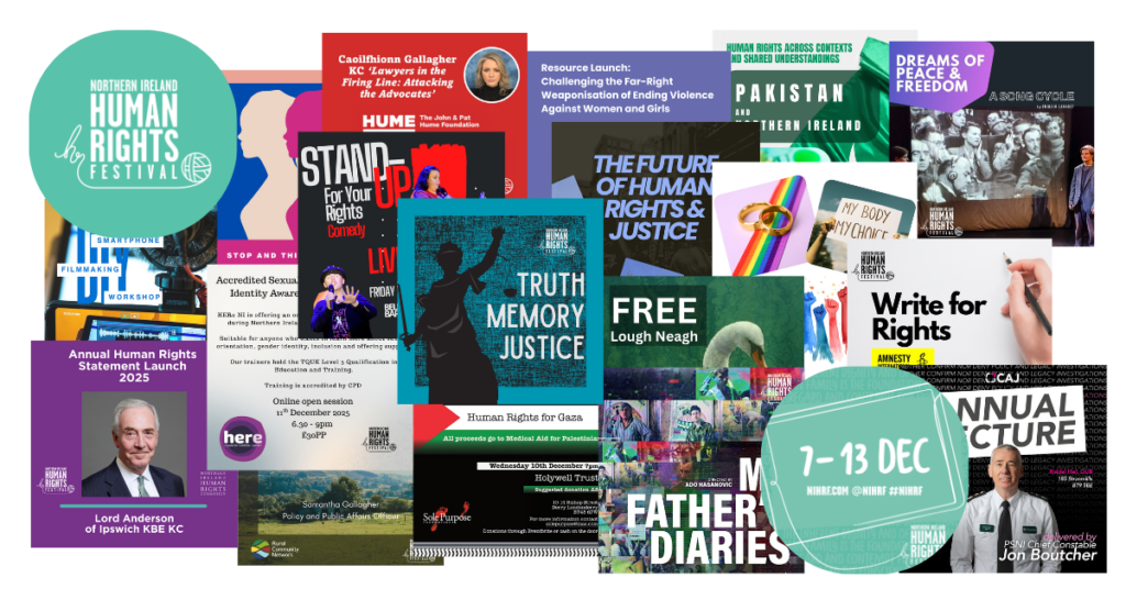 A display of the various images associated with many of the festival events. 