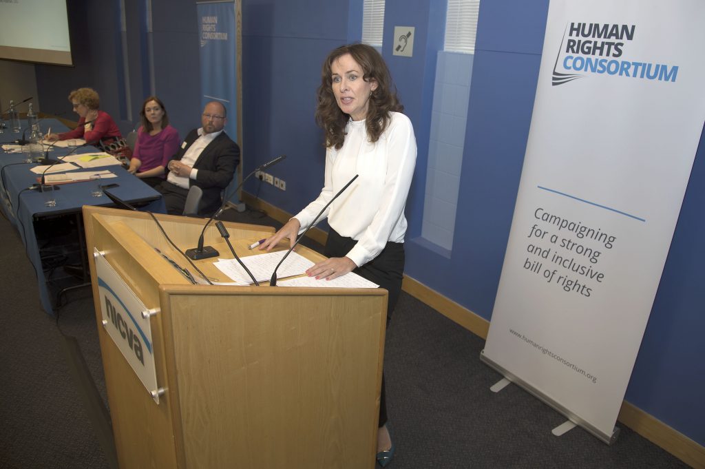 Copyright © Kevin Cooper Photoline NUJ: Professor Deirdre Heenan, UU, speaking at a One day conference on Brexit: Charting a Way Forward A Civil Society Dialogue on Thursday 15th June 2017 in NICVA, Duncairn Gardens, Belfast. The speakers included: Kevin Hanratty, Director, Human Rights Consortium, EU perspective, Colette FitzGerald, Head of European Commission in Belfast, Dr Claire McCann, Human Rights Consortium, Patricia McKeown, Regional Secretary, UNISON, Professor Dagmar Schiek, QUB, Ruth Taillon, Centre for Cross Border Studies, Edel Quinn, Age NI, Claire Bradley, Children’s Law Centre, Patrick Malone, Disability Action, Geoff Nuttall, Head of Policy & Public Affairs, NICVA, Declan Billington, NI Food and Drink Association, Professor David Phinnemore, QUB Louise Coyle, NI Rural Women’s Network, James Orr, Friends of the Earth Aidan Campbell, Rural Community Network, Dr Brian Jack, QUB, Paddy Kelly, Director, Children’s Law Centre, Angela McGowan, CBI, Owen Reidy, NIC-ICTU, Patrick Yu, NI Council for Racial Equality, Fergal McFerran, NUS-USI, Conor Houston, Centre for Democracy & Peace Building, feedback by Professor Deirdre Heenan, UU.