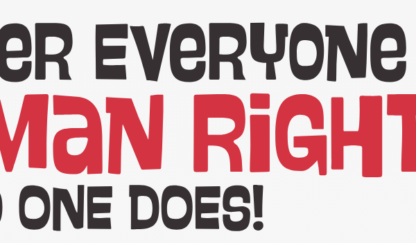 A collection of animated images of people from different backgrounds and cultures with the words 'Either Everyone has Human Rights, or no one does!' 'Every person deserves to live with dignity, freedom, and equality. Don’t let our common rights be removed or undermined. We are all human.' and 'Defend the European Convention on Human Rights'