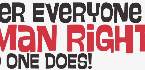 A collection of animated images of people from different backgrounds and cultures with the words 'Either Everyone has Human Rights, or no one does!' 'Every person deserves to live with dignity, freedom, and equality. Don’t let our common rights be removed or undermined. We are all human.' and 'Defend the European Convention on Human Rights'